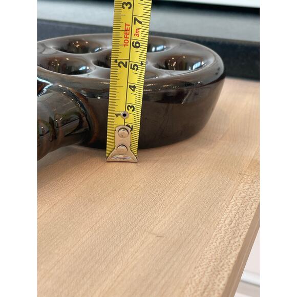 Vintage Escargot Brown Pottery baking dish Taiwan set of 2 - Picture 5 of 5